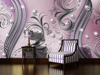 Флізелінові фотошпалери абстракція в інтер'єрі 254x184 см Розкішний декор з діамантами (2047V4)+клей - вид 5 мініатюра