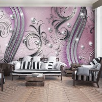 Абстрактные флизелиновые фотообои на стену 368x254 см Роскошный декор с бриллиантами (2047V8)+клей