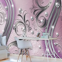 Абстракция флизелиновые фотообои 312x219 см Роскошный декор с бриллиантами (2047VEXXL)+клей