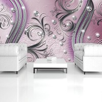 Абстракция флизелиновые фотообои на стену 416x254 см Роскошный декор с бриллиантами (2047VEXXXL)+клей