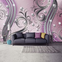 Флізелінові фотошпалери абстракція в інтер'єрі 254x184 см Розкішний декор з діамантами (2047V4)+клей - вид 9 мініатюра