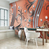 Флизелиновые фотообои абстракция в интерьере 368x254 см Современный декор с бриллиантами (2048V8)+клей