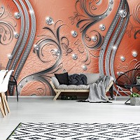 Флизелиновые фотообои абстракция 312x219 см Современный декор с бриллиантами (2048VEXXL)+клей