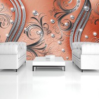 Флизелиновые фотообои абстракция в интерьере 416x254 см Современный декор с бриллиантами (2048VEXXXL)+клей