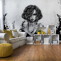 Флизелиновые фотообои 520x318 см Черно-белый женский портрет (20841VEXXXXXL) +клей