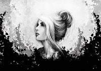 Флізелінові фотошпалери в інтер'єрі 368x254 см Чорно-білий жіночий портрет (20842V8) +клей - вид 1 мініатюра