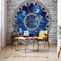 Флизелиновые фотообои 312x219 см Звездное небо в круглом окне (2100VEXXL) +клей