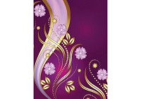 Готові флізелінові фотошпалери 184x254 см Лілові квіти на фіолетовому фоні (2135V4A)+клей - вид 1 мініатюра