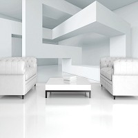 Светлые флизелиновые фотообои 416x254 см 3Д Белая геометрия в пространстве (2146VEXXXL)+клей