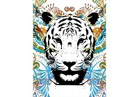 Готові флізелінові фотошпалери 206x275 см Чорно-біла голова тигра (2186VEA)+клей - вид 1 мініатюра