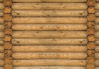 Флизелиновые фотообои в коридор 368x254 см Стена из бревен (2216V8)+клей