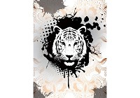 Флизелиновые фотообои в спальню над кроватью 206x275 см Черно-белая голова тигра (2233VEA)+клей - вид 1 миниатюра