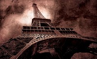 3 д флизелиновые фотообои в гостиную 254x184 см Эйфелева башня в Париже (223V4)+клей