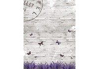 Популярные флизелиновые фотообои 184x254 см Бабочки и цветы на серых досках (2241V4A)+клей