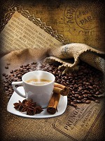 Флизелиновые фотообои кофе 206x275 см Кофейные зерна и специи (2245VEA)+клей