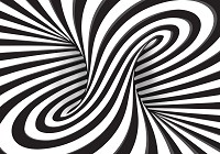 Три де флизелиновые фотообои 254x184 см Белый и черный 3D водоворот (2258V4)+клей