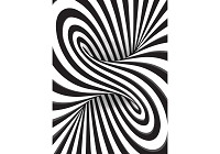 Зд флизелиновые фотообои 184x254 см Белый и черный 3D водоворот (2258V4A)+клей