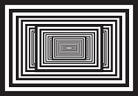 Зд флизелиновые фотообои 416x254 см Бело-черный 3D-туннель (2262VEXXXL)+клей