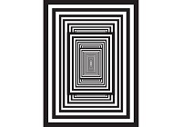 Флизелиновые фотообои клетка 184x254 см Бело-черный 3D-туннель (2262V4A)+клей