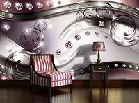 Флизелиновые фотообои в коридор 254x184 см 3Д Диамантовые узоры (2270V4)+клей