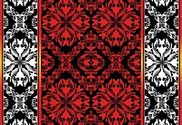 Популярные флизелиновые фотообои 312x219 см Красно-черно-белый орнамент (2288VEXXL)+клей