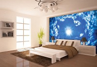 Флизелиновые фотообои для зала на потолок 368x254 см Солнце и облака (2306V8)+клей