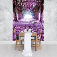 Флизелиновые фотообои 206x275 см Ковер из фиолетовых лепестков в лесу (2379VEA)+клей