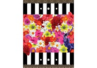 Готовые флизелиновые фотообои 184x254 см Цветы и черно-белые полосы (2385V4A)+клей