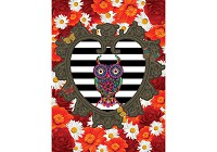 Готовые флизелиновые фотообои 184x254 см Цветы и сова (2386V4A)+клей