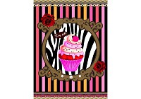 Популярні флізелінові фотошпалери 184x254 см Тістечко та різнокольорові смуги (2387V4A)+клей - вид 1 мініатюра