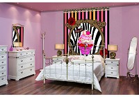 Красивые флизелиновые фотообои на кухню 206x275 см Пирожное и разноцветные полосы (2387VEA)+клей