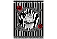 Флизелиновые фотообои для кухни 206x275 см Пирожное и черно-белые полосы (2388VEA)+клей - вид 1 миниатюра