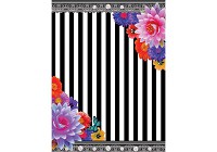 Флизелиновые фотообои для спальни 206x275 см Черно-белые полосы и цветы (2389VEA)+клей