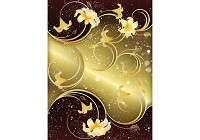 Готовые флизелиновые фотообои цветы 206x275 см Желтые лилии на бордовом и желтом фоне (2430VEA)+клей