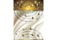 Готовые флизелиновые фотообои 184x254 см Бриллианты и шары на желтом и белом фоне (2434V4A)+клей