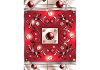 Флизелиновые фотообои в интерьере 206x275 см Шары и бриллианты на красном и белом фоне (2438VEA)+клей