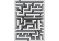 Красивые флизелиновые фотообои на кухню 206x275 см 3Д Серый лабиринт (2450VEA)+клей - вид 1 миниатюра