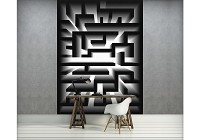 Флизелиновые фотообои для кухни 206x275 см 3Д Черно-белый лабиринт (2451VEA)+клей