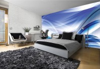 Абстракция флизелиновые фотообои 312x219 см Синие волны (2590VEXXL)+клей
