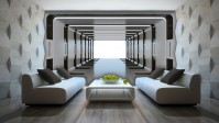Флизелиновые фото обои абстракция 368x254 см 3D Серебряный туннель (2798V8)+клей