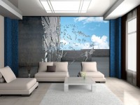 Флизелиновые фотообои 3Д 254x184 см Разбитое стеклянное окно (2804V4)+клей