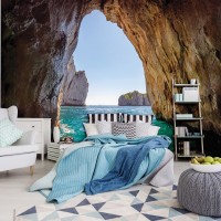 Природа флизелиновые фотообои 3д море горы 312x219 см Скалистые ворота (3599VEXXL)+клей