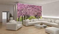 Флизелиновые фотообои цветы 254х184 см Вишневый сад (010V4)+клей - вид 1 миниатюра