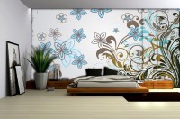 Флизелиновые фотообои абстракция 368x254 см Цветочный Узор (037V8)+клей