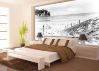 Флизелиновые фотообои 312x219 см Черно-белая дорожка для входа на пляж (2283VEXXL)+клей