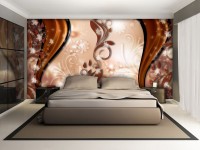 Готовые флизелиновые фотообои 254x184 см Современный коричневый декор (1827V4)+клей