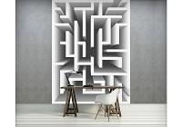 Флизелиновые фотообои абстракция в интерьере 184x254 см 3D Лабиринт (2455V4A)+клей