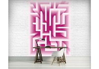 Флизелиновые фотообои для кухни 206x275 см 3Д Розово-белый лабиринт (2456VEA)+клей