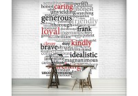 Флизелиновые фотообои в коридор 206x275 см Мотивационные слова на английском языке (2457VEA)+клей