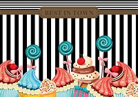 Светлые флизелиновые фотообои для кухни 312x219 см Кексы В Стиле Пин Ап (2470VEXXL)+клей